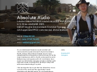 Absolute Audio TV: London based location sound recordist and drone pil