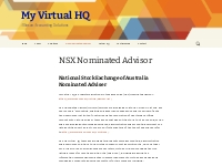 NSX Nominated Advisor | My Virtual HQ