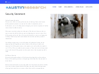 Security Statement - Austin Research Institute Inc