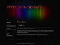 Privacy Notice | ETVPLUS ON-DEMAND