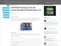  ASP.NET Hosting Tutorial: Learn Exception Handling in C# | Best, Chea