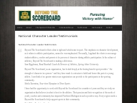 National Character Leader Testimonials -Beyond the Scoreboard