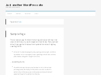 Sample Page - Just another WordPress site