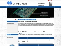Quick Turn PCB Lead time table with details | Caring Circuit
