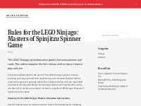 Rules for the LEGO Ninjago: Masters of Spinjitzu Spinner Game - Online