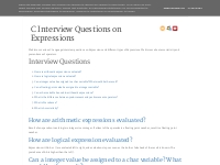  C Interview Questions on Expressions | C Interview Questions and Answ