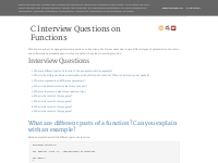  C Interview Questions on Functions | C Interview Questions and Answer