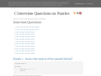  C Interview Questions on Puzzles | C Interview Questions and Answers