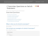 C Interview Questions on Switch Statement | C Interview Questions and
