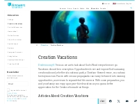   	    Creation Vacations  	      	      	      	     | Answers in Gen