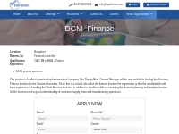 DGM Finance Jobs | DGM Finance Opportunities | EUPHORIEA