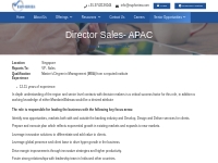 Director of Sales APAC Jobs In Singapore  | EUPHORIEA
