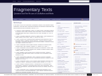 Fragmentary Texts   Workshops