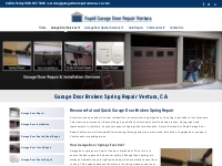 Garage Door Broken Spring Repair Ventura, CA - Rapid Garage Door Repai