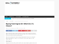 Buying Total Engine Oil: Which One To Choose? |