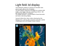 light filed 3d display