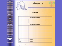 Schedule for Highland Midwife Birth Services