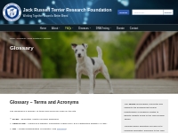 Glossary - Jack Russell Terrier Research Foundation