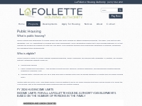 Public Housing | LaFollette Housing Authority