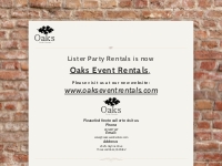 Welcome To  Lister Party Rental - Home