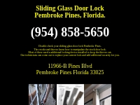 Sliding Glass Door Lock Pembroke Pines (954) 858-5650 Chuck The Locksm