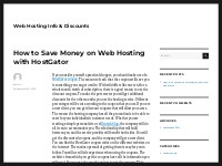 How to Save Money on Web Hosting with HostGator   Web Hosting Info   D