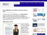 MBA Direct Admission in Delhi without Entrance Exam   Donations