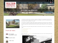Historic Properties   Milton Historical Society