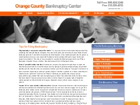 Tips for Filing Bankruptcy - Orange County Bankruptcy Center
