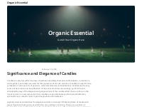 Significance and Elegance of Candles - Organic Essential