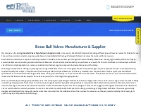 Brass Ball Valves Manufacturer & Supplier | Patel Precision Works