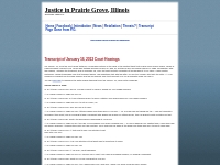 Justice in Prairie Grove, Illinois - Transcript