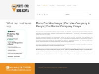 Porto Car Hire kenya | Car Hire Company in Kenya | Car Rental Company 