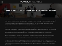 Production Planning   Consultation   RCVision Technics