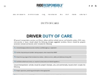 DUTY OF CARE   Ride Responsibly