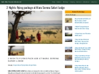 2 Nights flying package at Mara Serena Safari Lodge