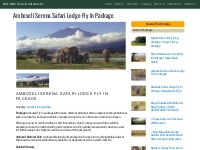 Amboseli Serena Safari Lodge Fly in safari|Amboseli Flight Safari