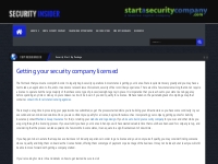 Getting your security company licensed | Security Insider