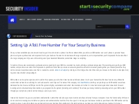 Setting Up A Toll Free Number For Your Security Business | Security In
