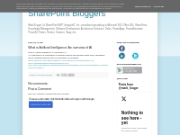 SharePoint Bloggers: What is Artificial Intelligence: An overview of A