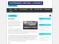 Suspended Driving Licenses | Drivers Wanted
