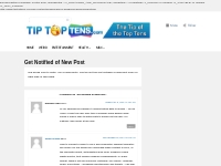 Get Notified of New Post - TipTopTens.com
