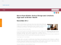 Warm from Within: Evolve Chiropractic s Holistic Approach to Winter He