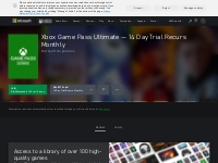 Buy Xbox Game Pass Ultimate — 14 Day Trial Recurs Monthly | Xbox