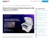How to Fix Common Printer Issues on Windows 10 and MAC? | 123printersu