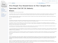 Five People You Should Know In The Cheapest Full Spectrum Cbd Oil Uk I