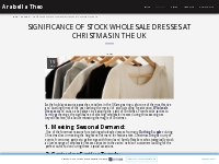Significance of Stock Wholesale Dresses at Christmas in the UK - Arabe