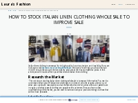 How to Stock Italian Linen Clothing Wholesale to Improve Sale - Laura'
