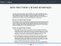 Satin Paint Finish: Uses and Advantages - Diane C. Tipton