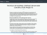 The Role of Roofing Contractors in New Construction Projects - Diane C